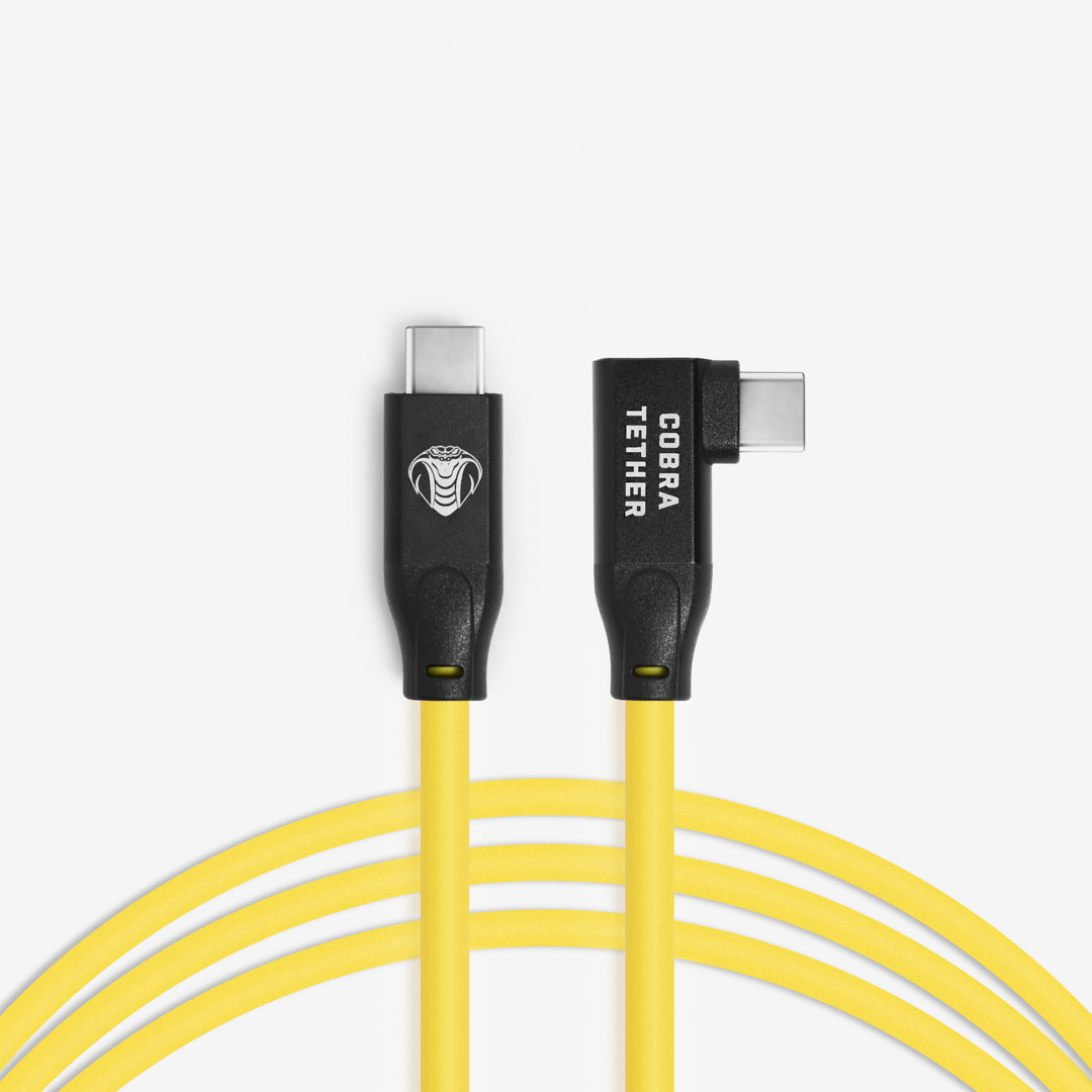 Cobra Tether Usb C To Usb C 90 Tether Cable 5m Yellow