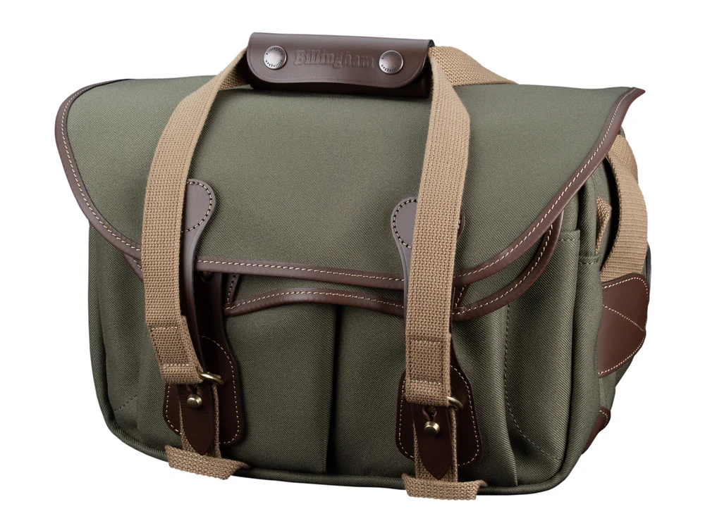 Billingham 225 Mkii Camera Bag Green Fibrenyte Brown Leather