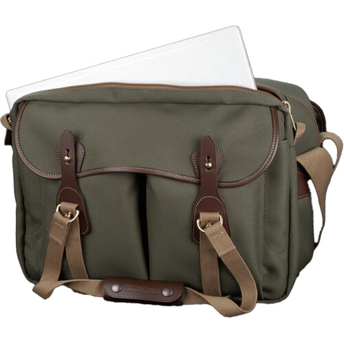 Billingham 445 Mkii Camera Bag Green Fibrenyte Brown Leather
