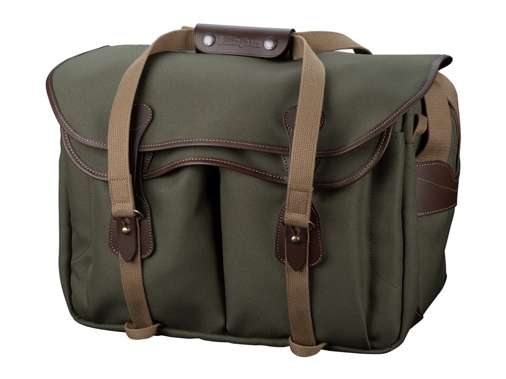 Billingham 445 Mkii Camera Bag Green Fibrenyte Brown Leather