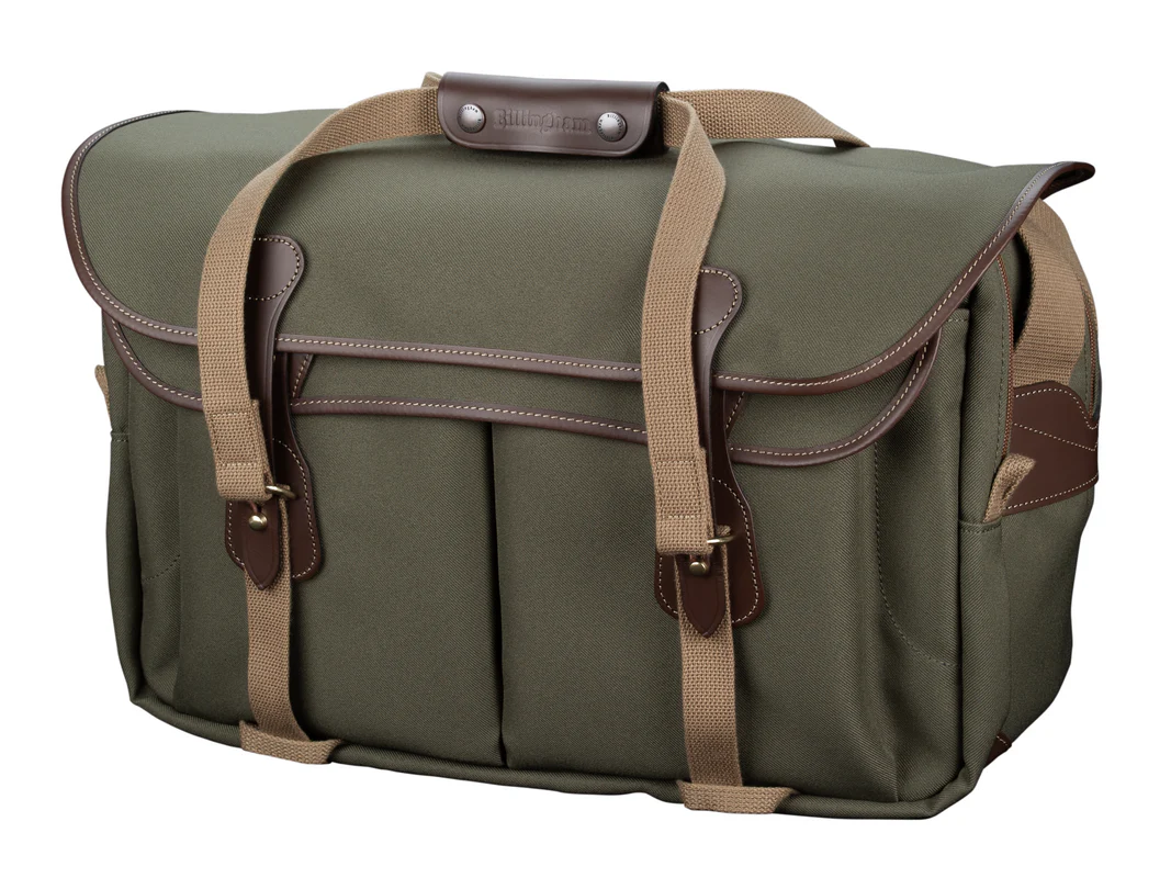 Billingham 555 Mkii Camera Bag Green Fibrenyte Brown Leather