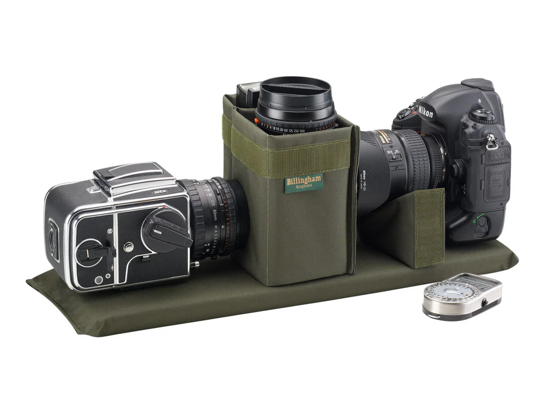 Billingham 555 Mkii Camera Bag Green Fibrenyte Brown Leather