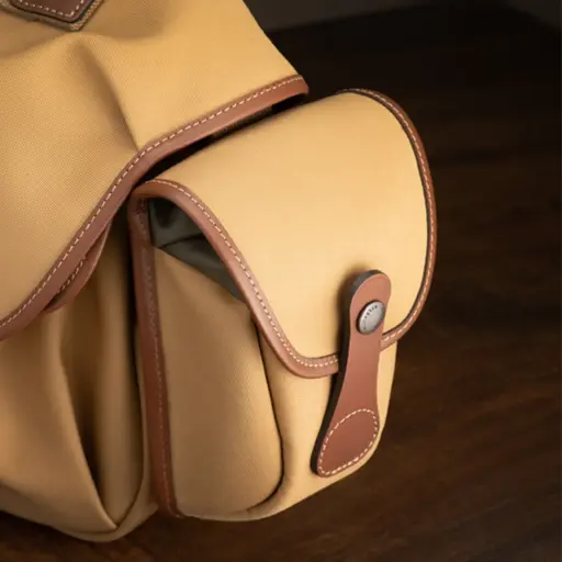 Billingham Avea 7 End Pockets Green Fibrenyte Brown Leather