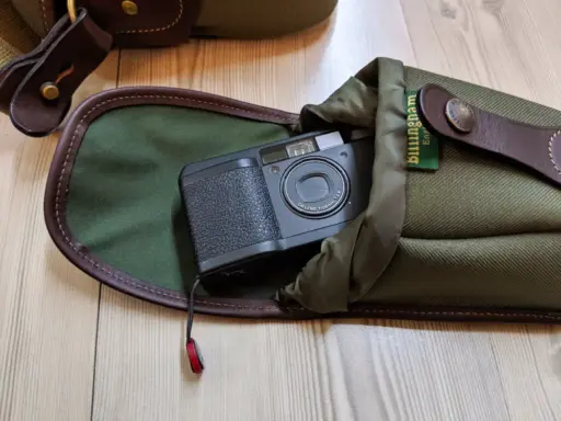 Billingham Avea 7 End Pockets Green Fibrenyte Brown Leather