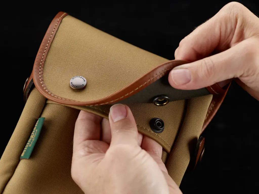 Billingham Delta Pocket Green Fibrenyte Brown Leather