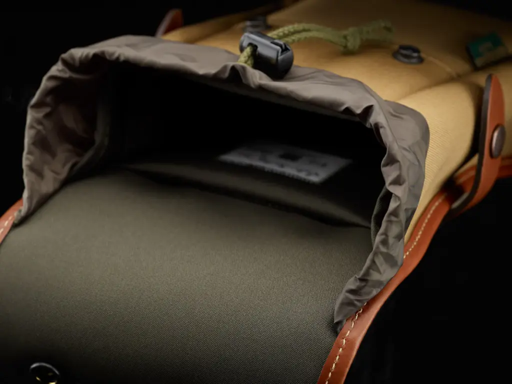 Billingham Delta Pocket Green Fibrenyte Brown Leather