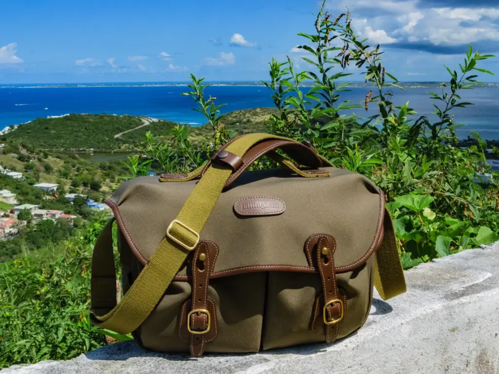 Billingham Hadley Pro Camera Bag Green Fibrenyte Brown Leather