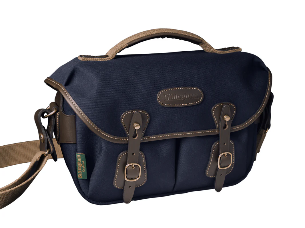 Billingham Hadley Small Pro Camera Bag Blue Canvas Brown Leather