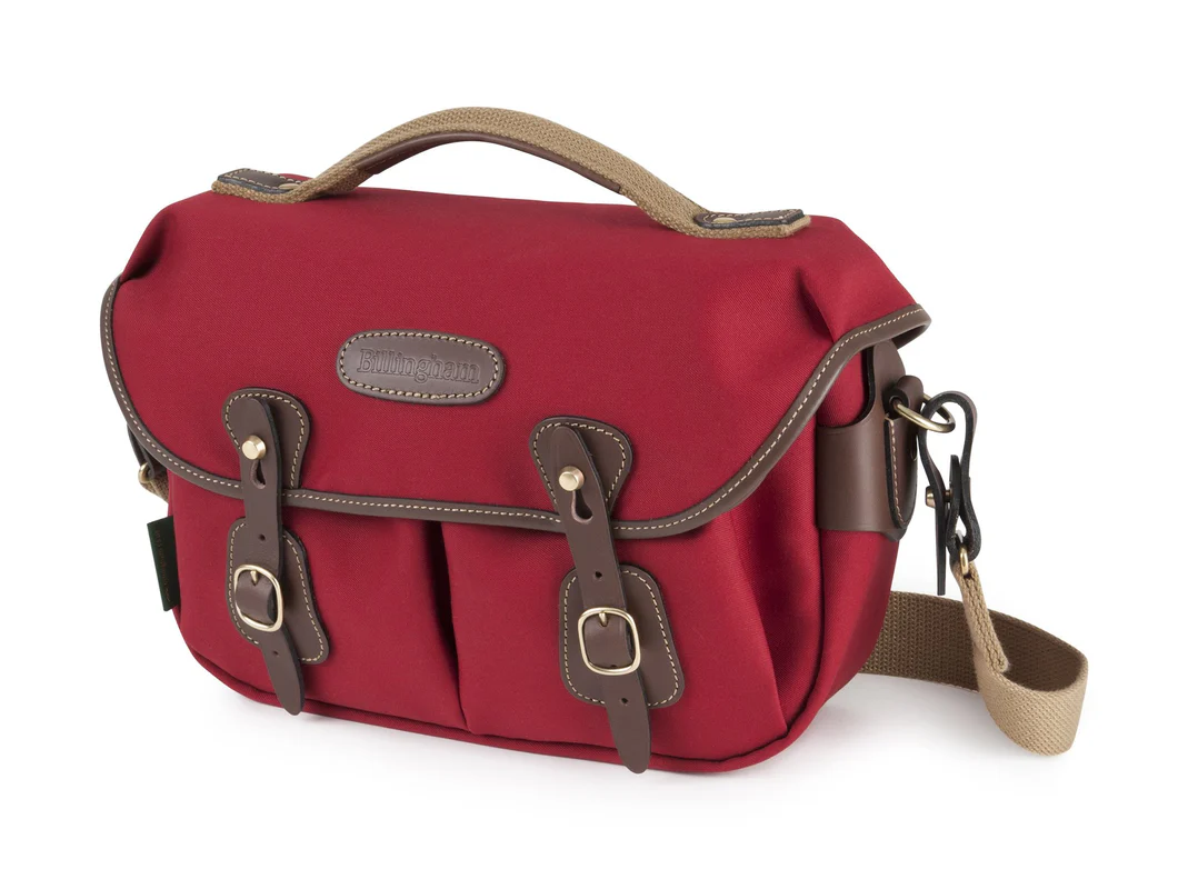 Billingham Hadley Small Pro Camera Bag Red Canvas Brown Leather
