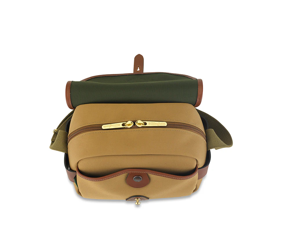Billingham S2 Camera Bag Green Fibrenyte Brown Leather