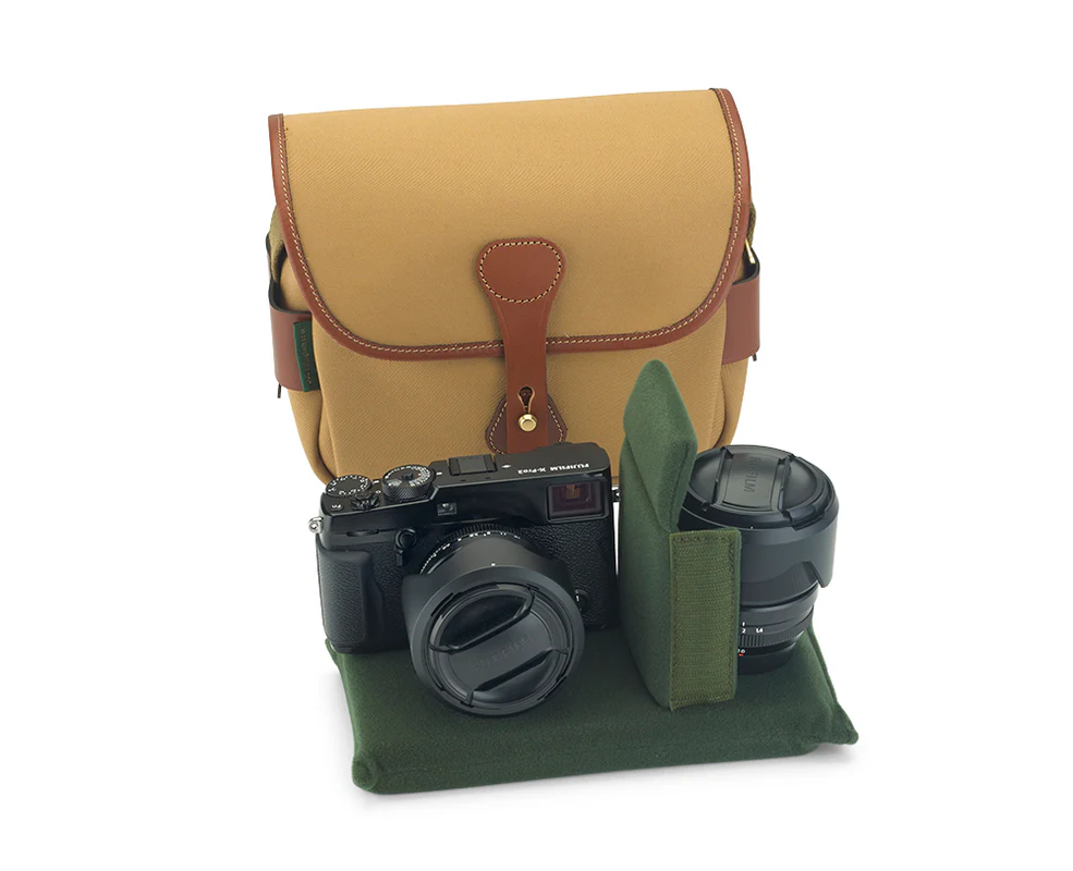 Billingham S2 Camera Bag Green Fibrenyte Brown Leather