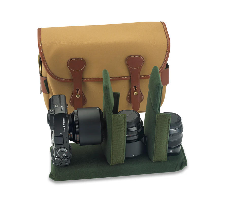 Billingham S3 Camera Bag Green Fibrenyte Brown Leather