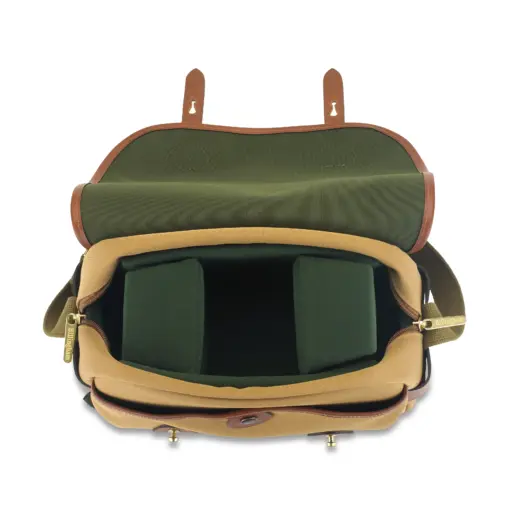 Billingham S3 Camera Bag Green Fibrenyte Brown Leather