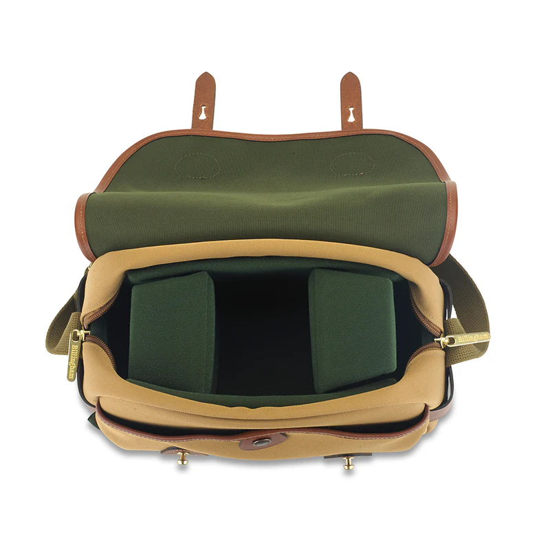 Billingham S3 Camera Bag Green Fibrenyte Brown Leather