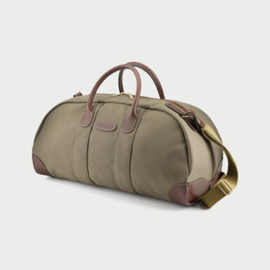 Billingham Weekender Bag Green Fibrenyte Brown Leather