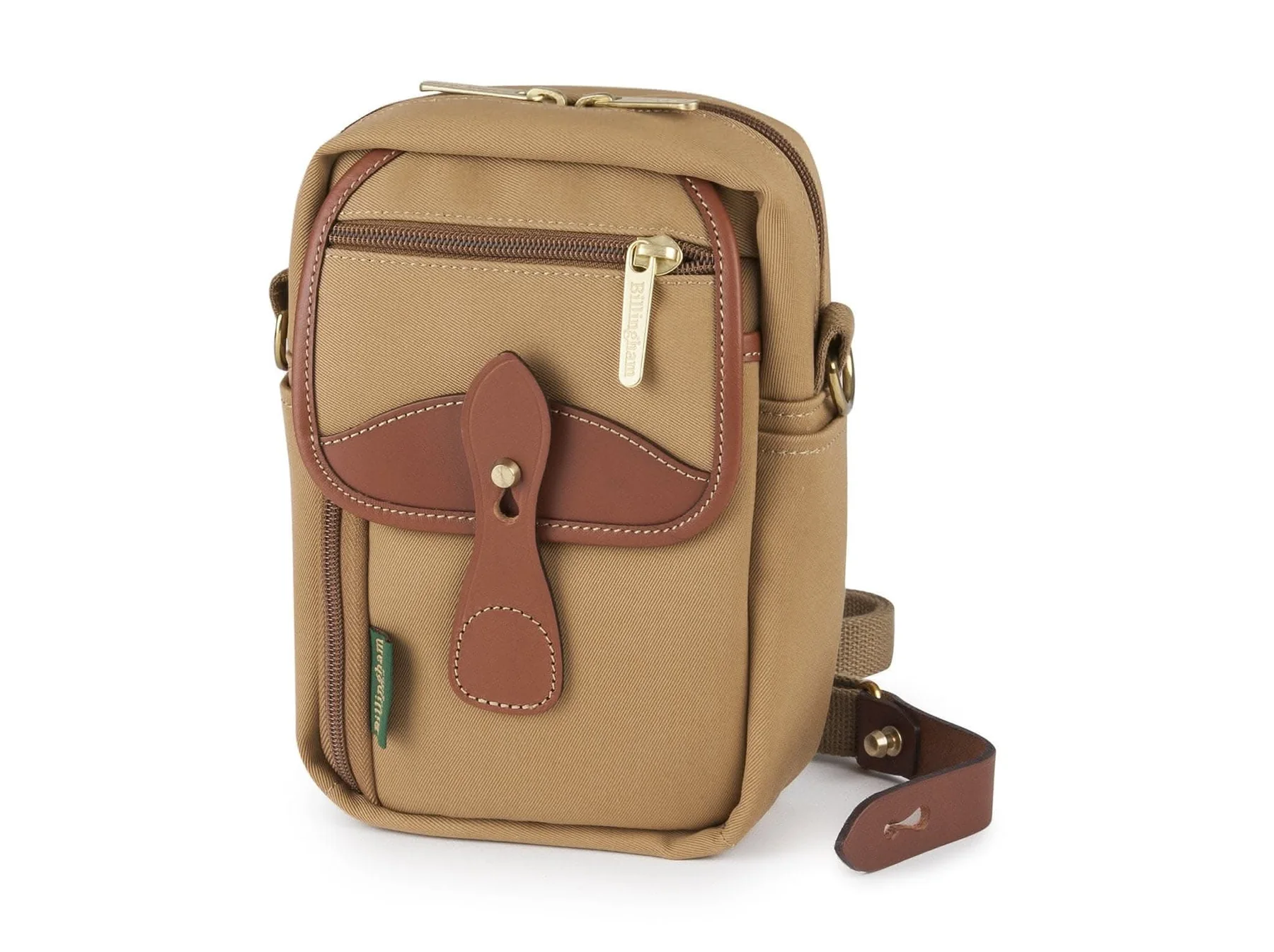 Billingham Airline Stowaway Pouch Khaki Canvas Tan Leather