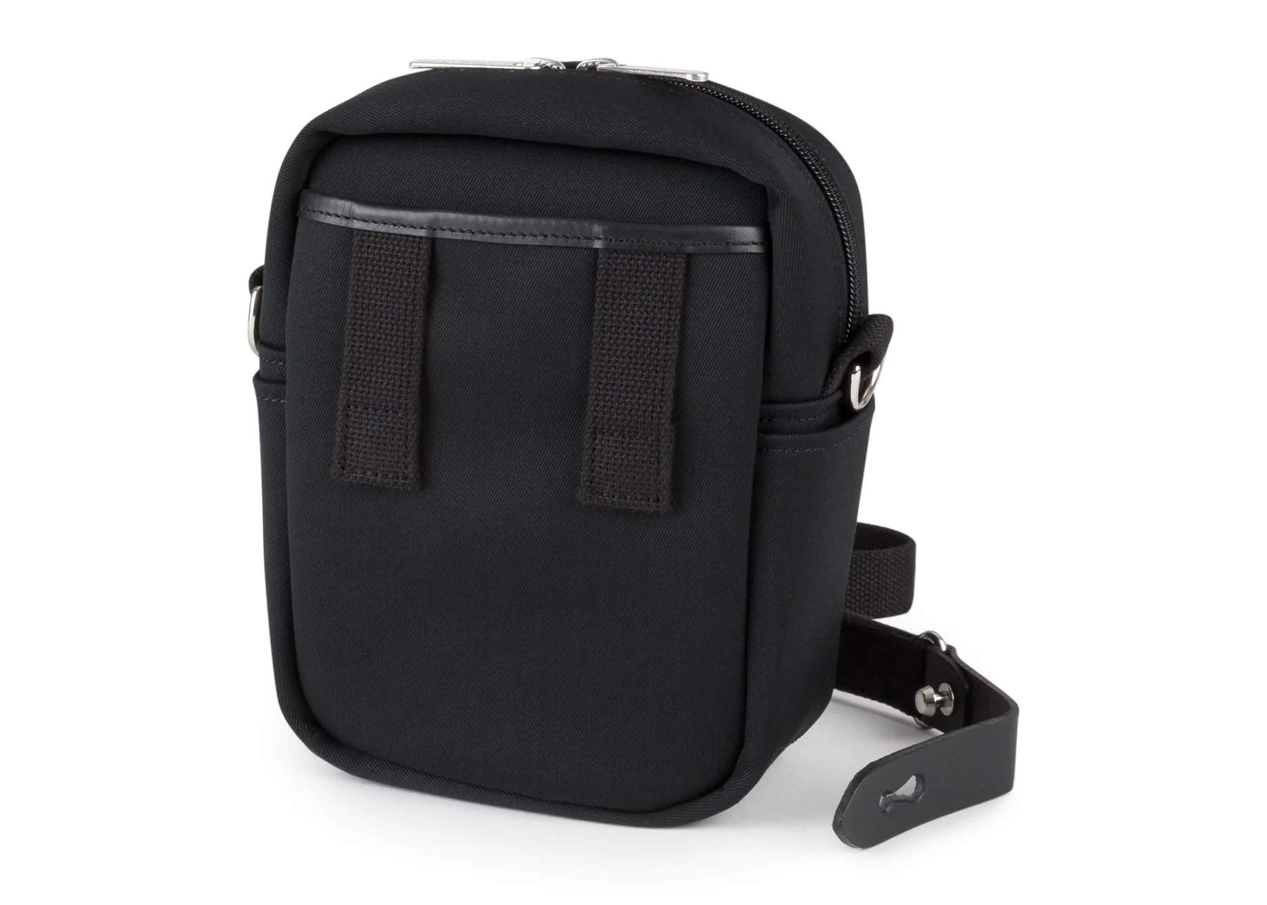 Billingham Compact Stowaway Pouch Black Canvas Black Leather