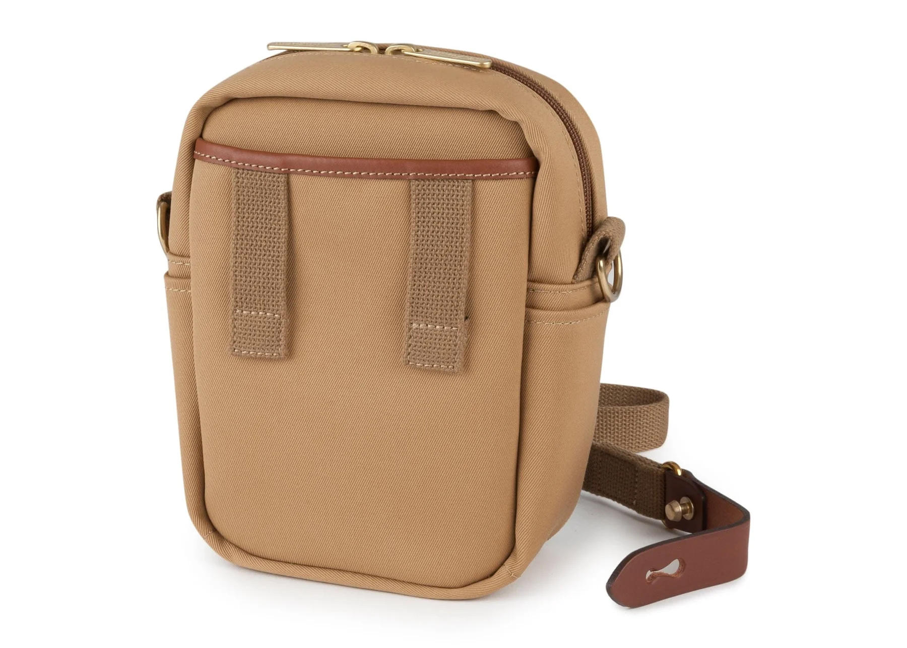 Billingham Compact Stowaway Pouch Khaki Canvas Tan Leather