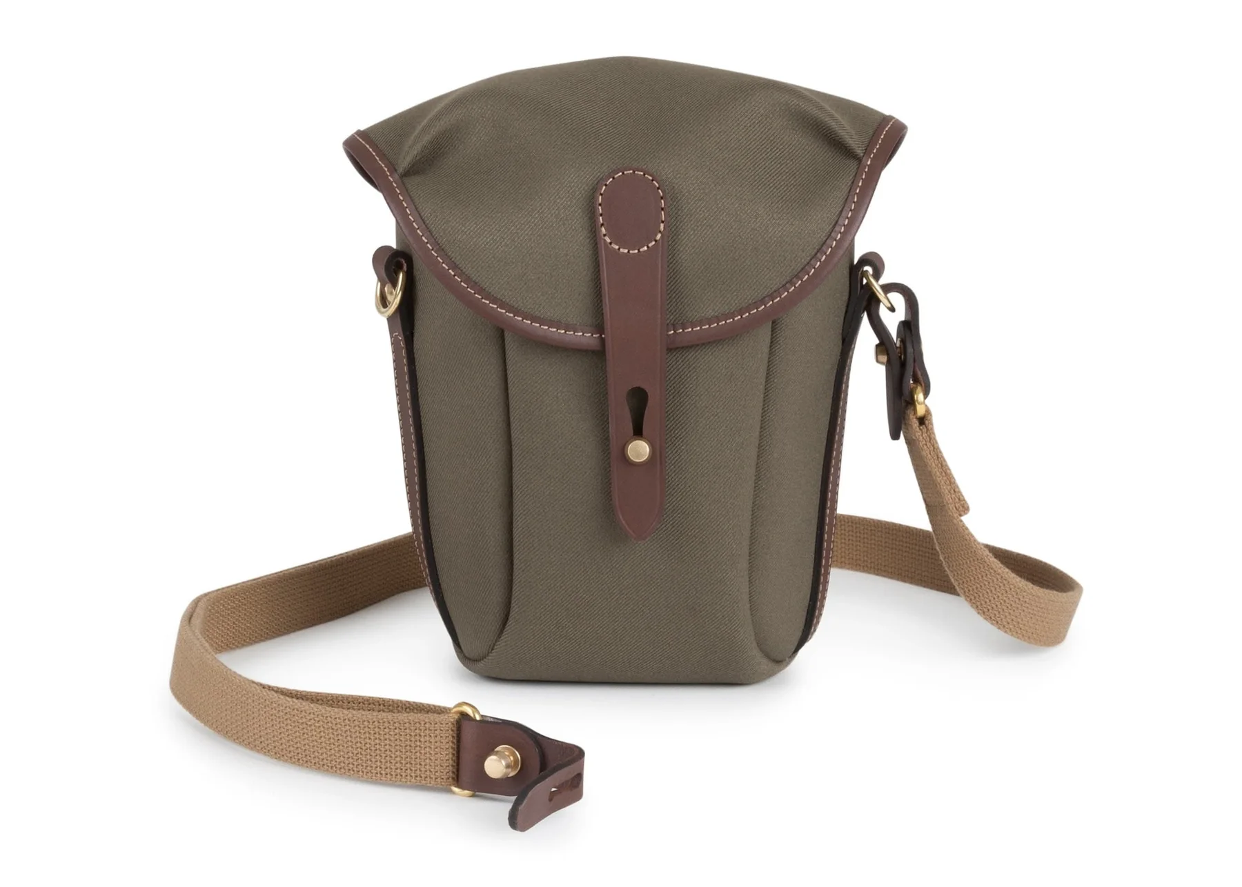 Billingham Galbin 10 Binocular Case Green Fibrenyte Brown Leather
