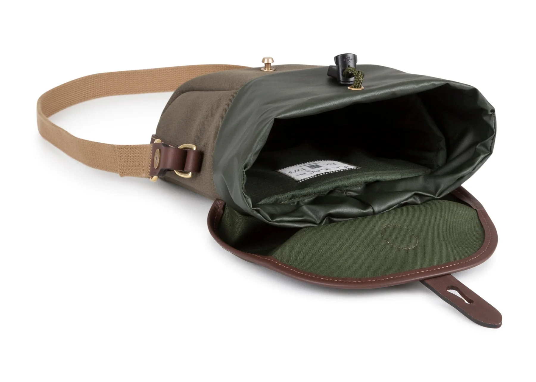 Billingham Galbin 10 Binocular Case Green Fibrenyte Brown Leather