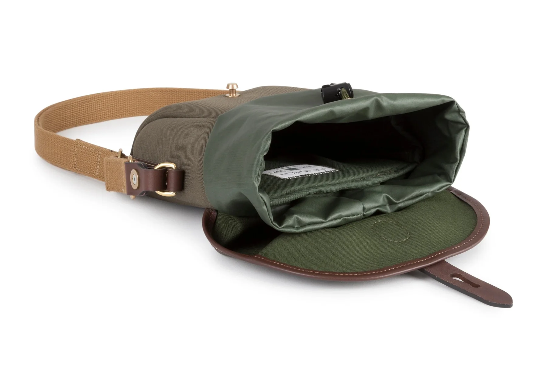 Billingham Galbin 8 Binocular Case Green Fibrenyte Brown Leather