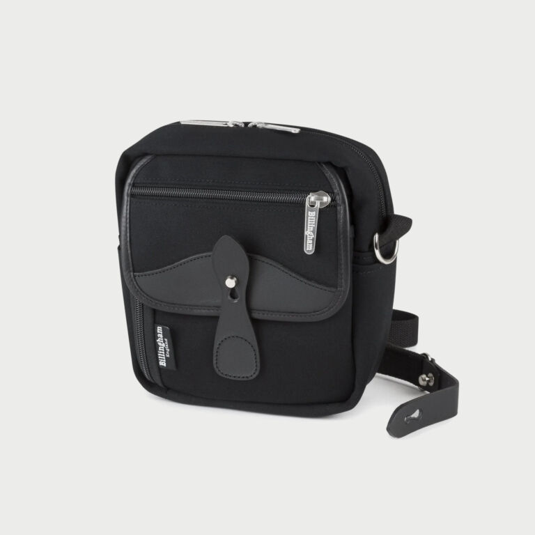 Billingham Pola Stowaway Pouch Black Canvas Black Leather