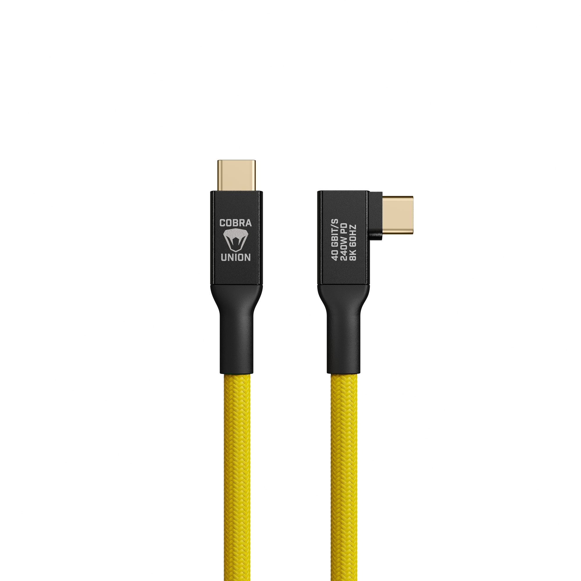 Cobraunion Usb C Cable 0 3m 40g Yellow Angled