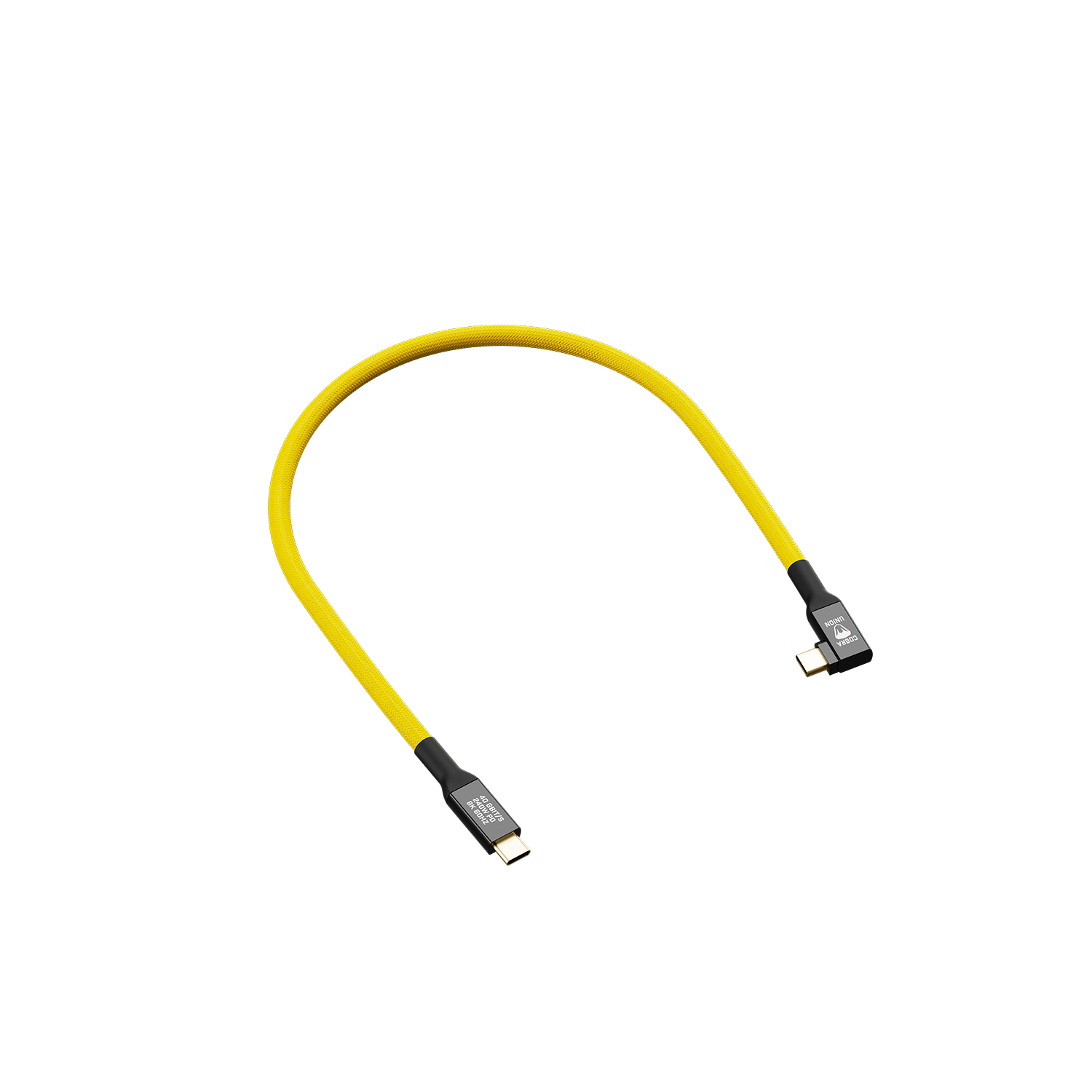 Cobraunion Usb C Cable 0 3m 40g Yellow Angled