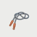 Carrying Strap Round Braided Rayon Leather Cord Cognac Denim Blue