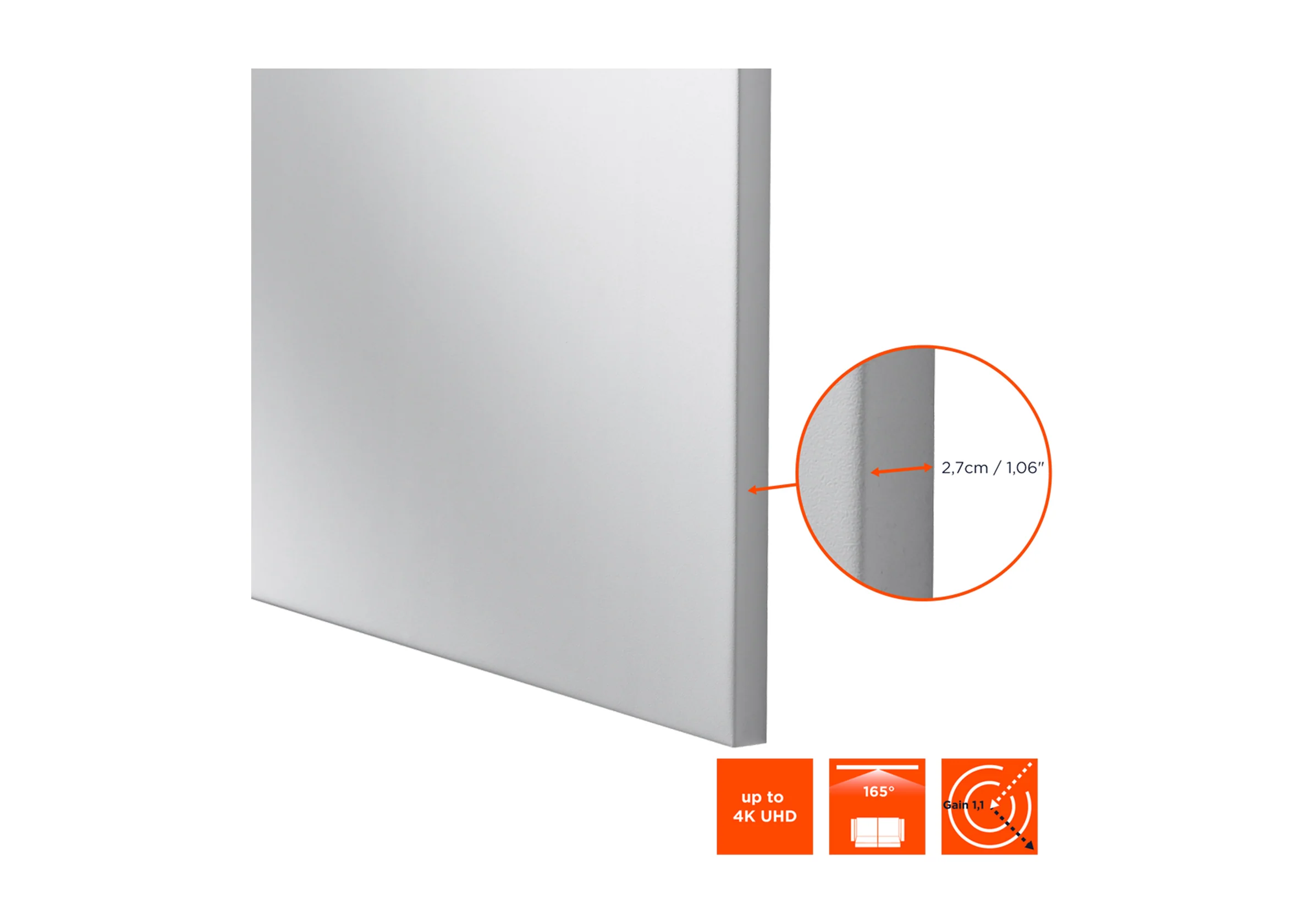 Expert Fixed Frame Projector Screen 280x158cm Purewhite