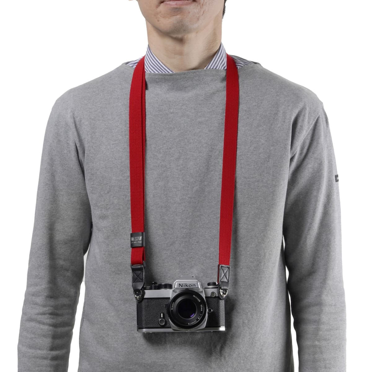 Slim And Soft Cloth Camera Strap Red Acam 100 Aa Red