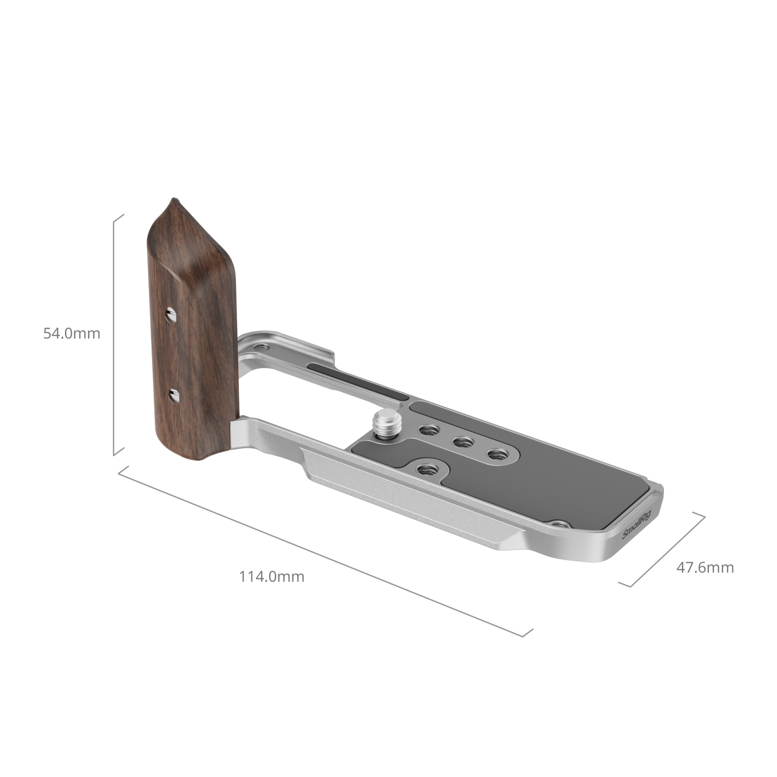5261 L Shape Mount Plate With Wooden Handle For Fujifilm X M5 Silver