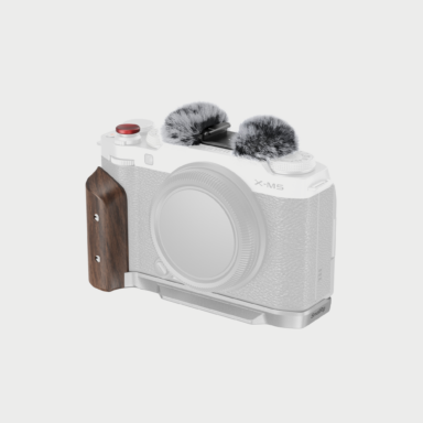 5261 L Shape Mount Plate With Wooden Handle For Fujifilm X M5 Silver