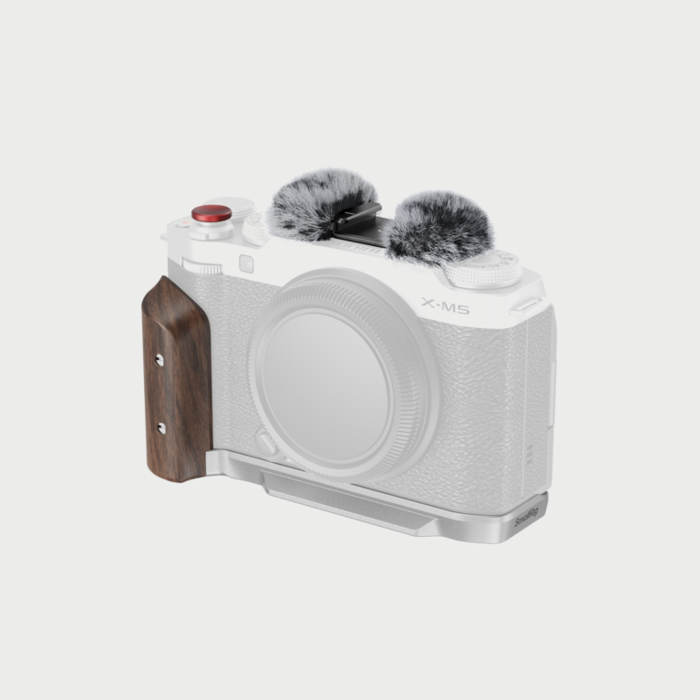 5261 L Shape Mount Plate With Wooden Handle For Fujifilm X M5 Silver
