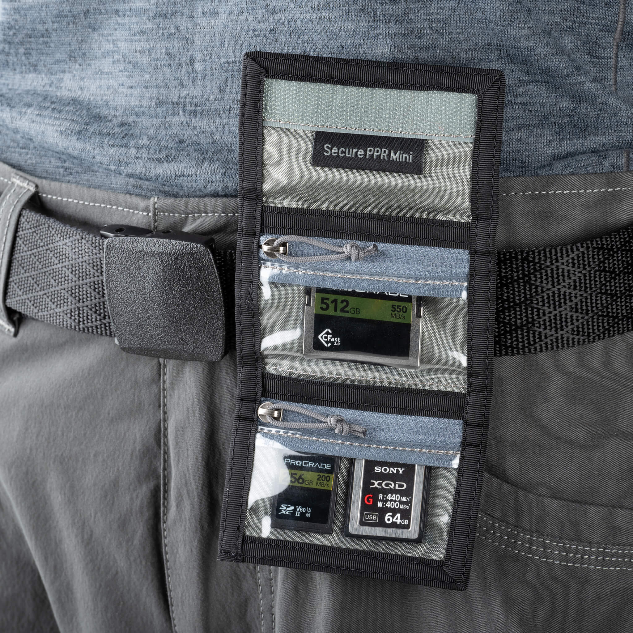 Secure Pixel Pocket Rocket Mini B Black Slate Pouch