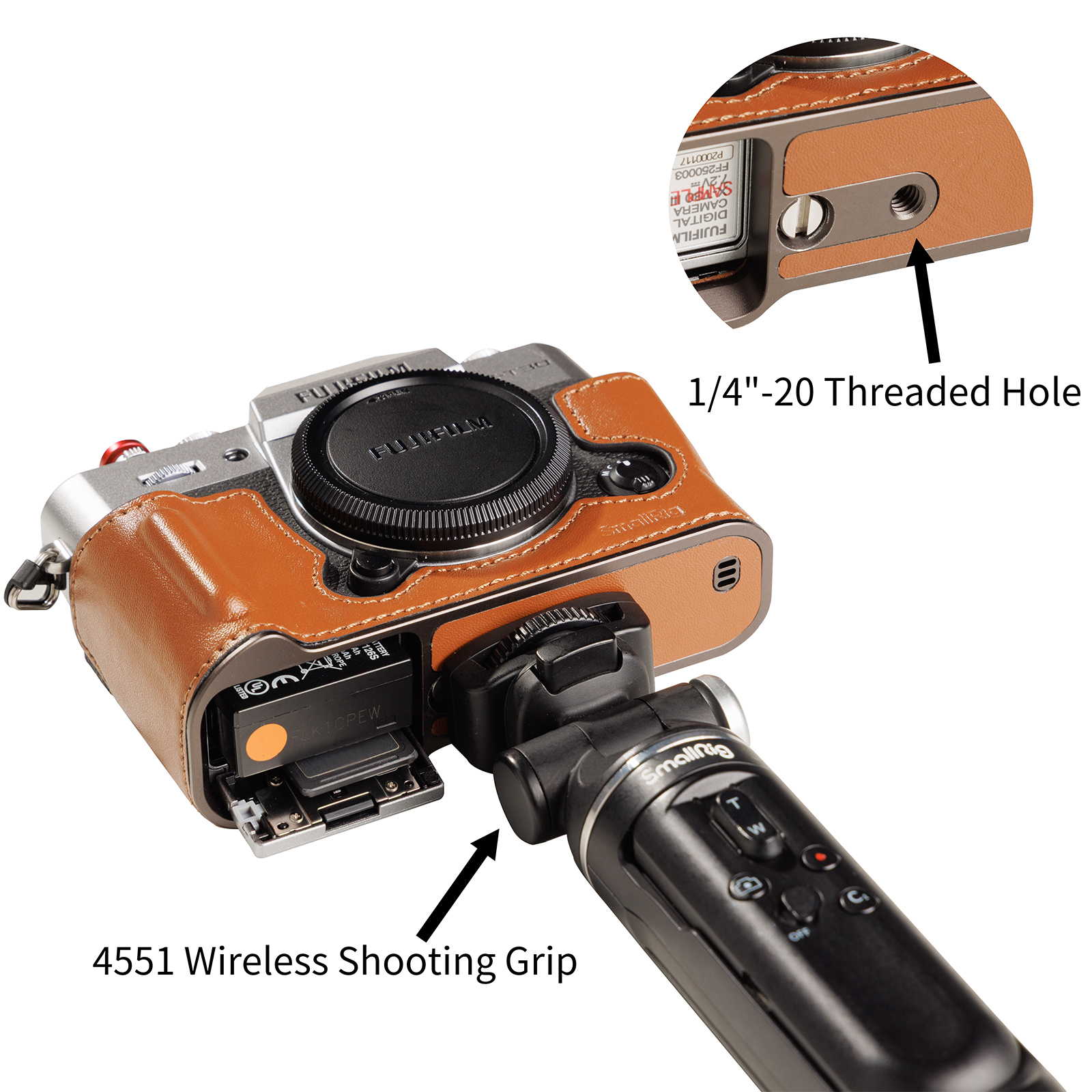 Smallrig 5670 Leather Half Case Kit For Fujifilm X T30 Iii X T30 Ii X T30 Brown