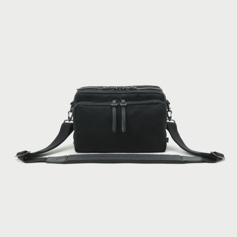 Canvas Shoulder Camera Bag Small Black Acam 1100