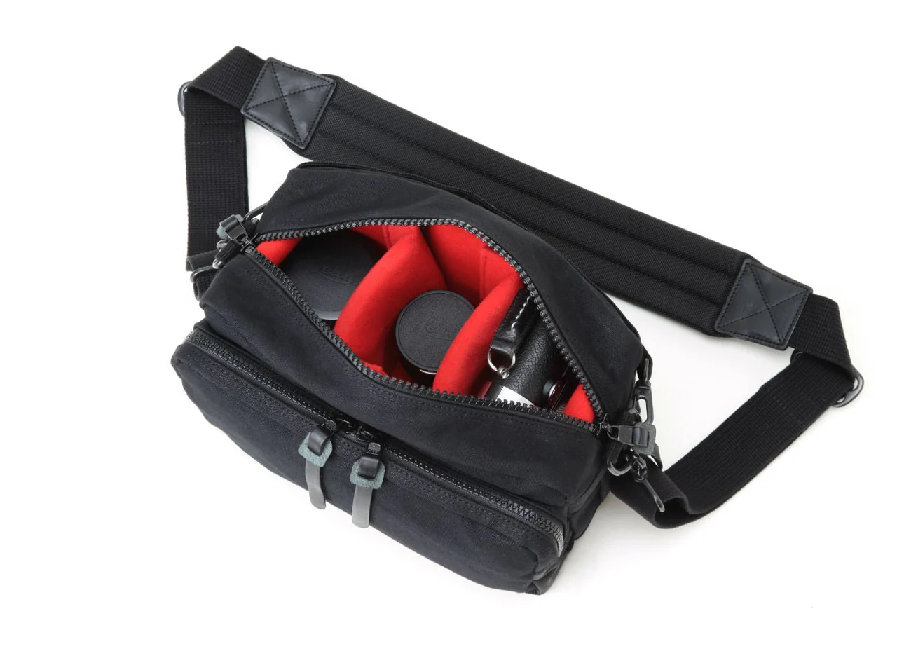 Canvas Shoulder Camera Bag Small Black Acam 1100