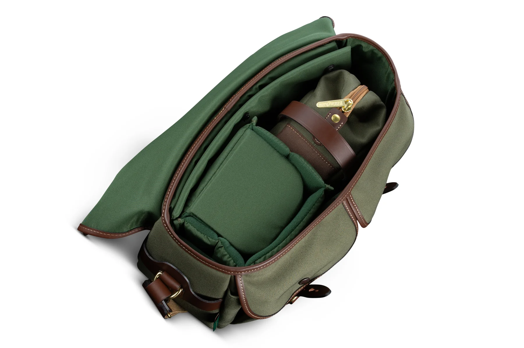 Capsule 1 Pouch Green Fibrenyte Brown Leather