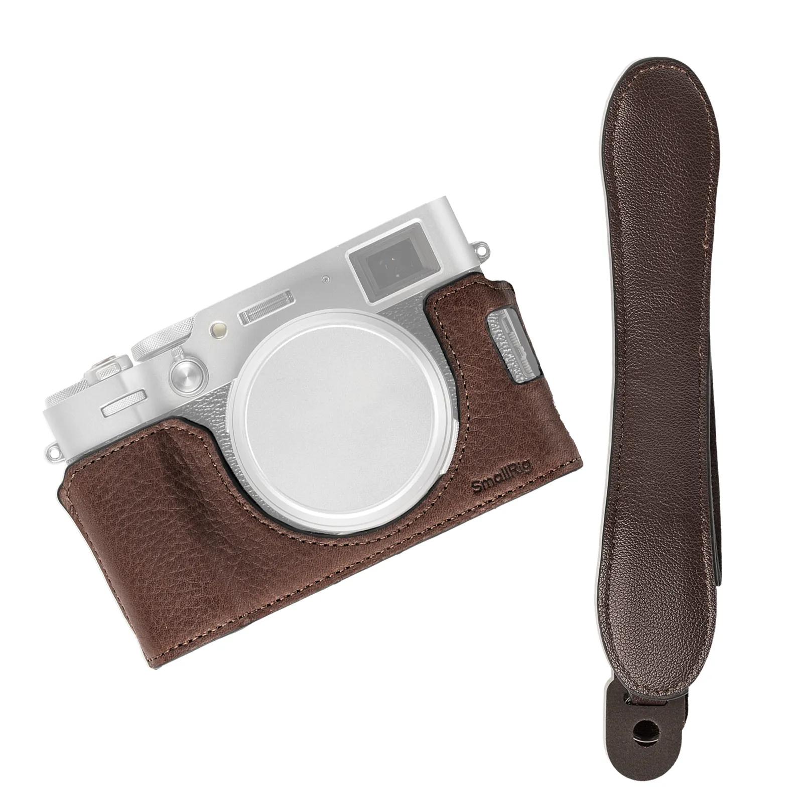Smallrig 4699 Leather Half Case Kit For Fujifilm X100vi Top Grain Leather Brown
