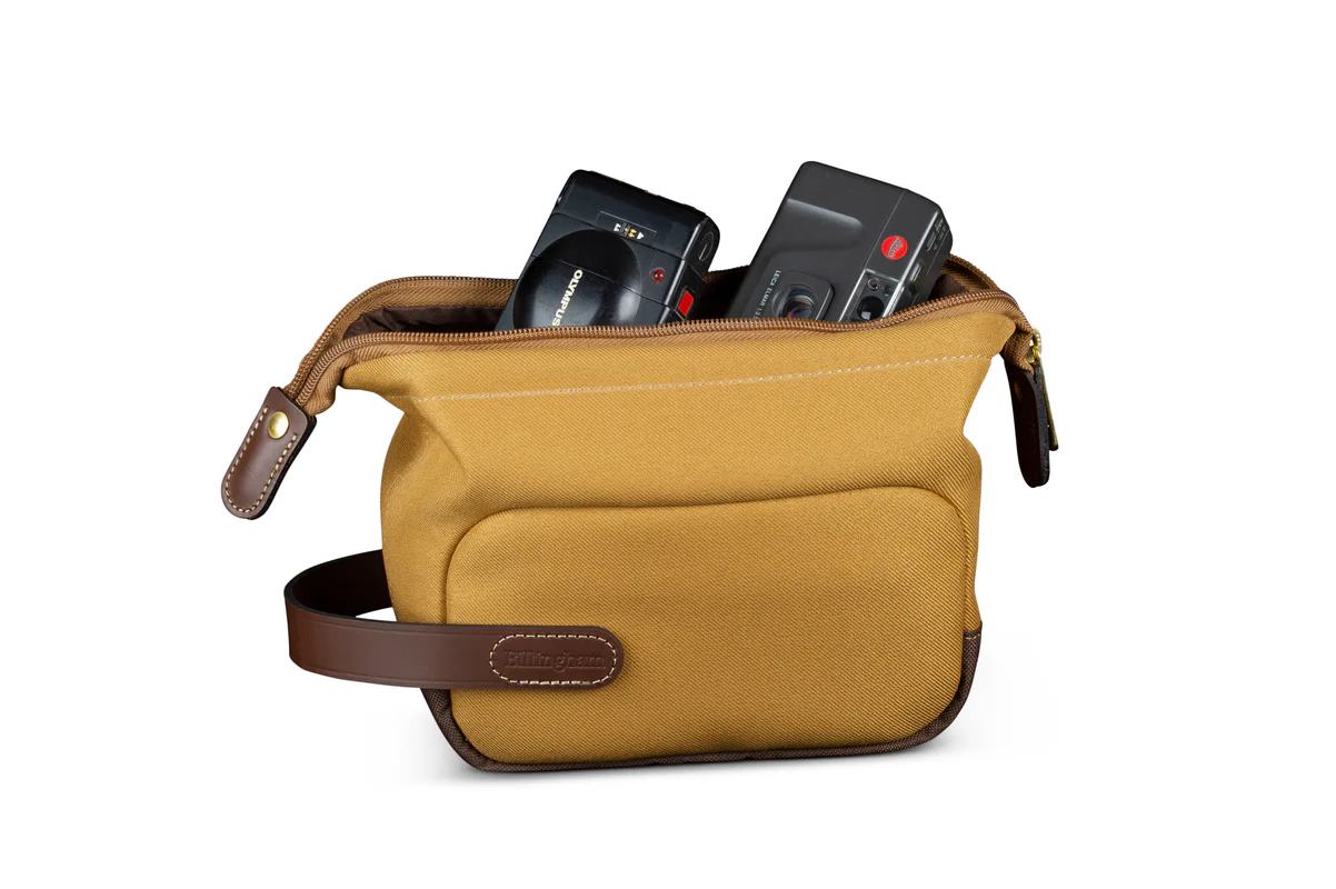Billingham Capsule 1 Pouch Khaki Fibrenyte Brown Leather